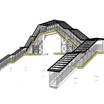 现代天桥su模型
