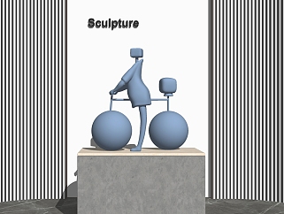 现代雕塑摆件SU模型下载