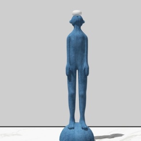 现代人物艺术雕塑SU模型下载