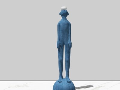 现代人物艺术雕塑SU模型下载